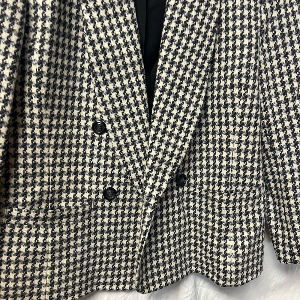 1970s Vintage Pendleton Women’s Blazer Jacket Houndstooth 100% Virgin Wool Sz 14 - Picture 2 of 4
